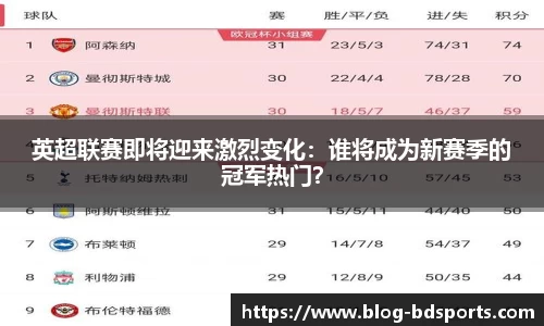 英超联赛即将迎来激烈变化：谁将成为新赛季的冠军热门？