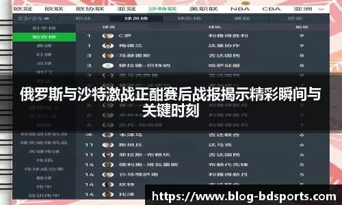 俄罗斯与沙特激战正酣赛后战报揭示精彩瞬间与关键时刻
