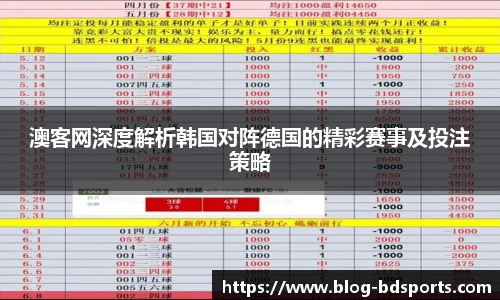 澳客网深度解析韩国对阵德国的精彩赛事及投注策略